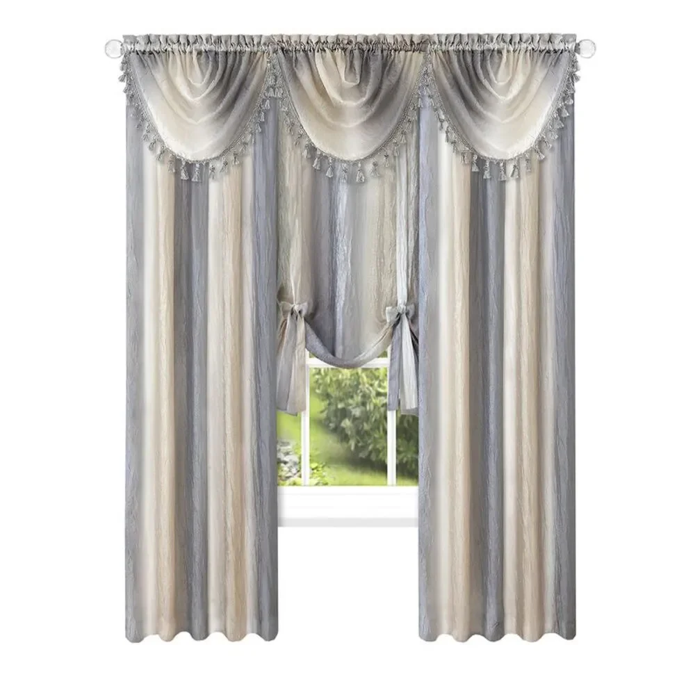 Woven Trends Window Curtains, Modern Semi-Sheer Drapes Window Curtain Shade,